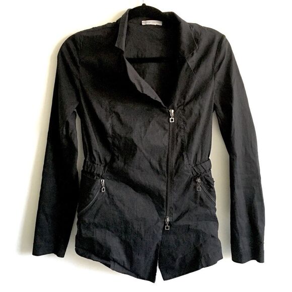 SARAH PACINI Asymmetrical Lightweight Black Jacket XS - Picture 3 of 8